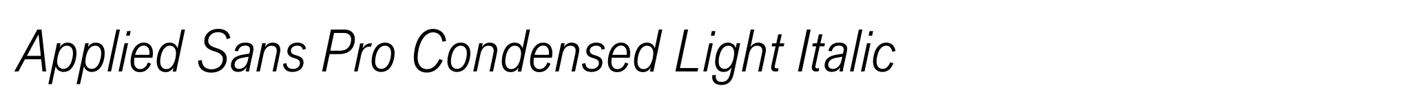 Applied Sans Pro Condensed Light Italic image